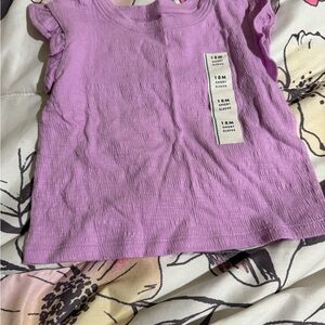 Cat & Jack Purple Ruffle Sleeve Top